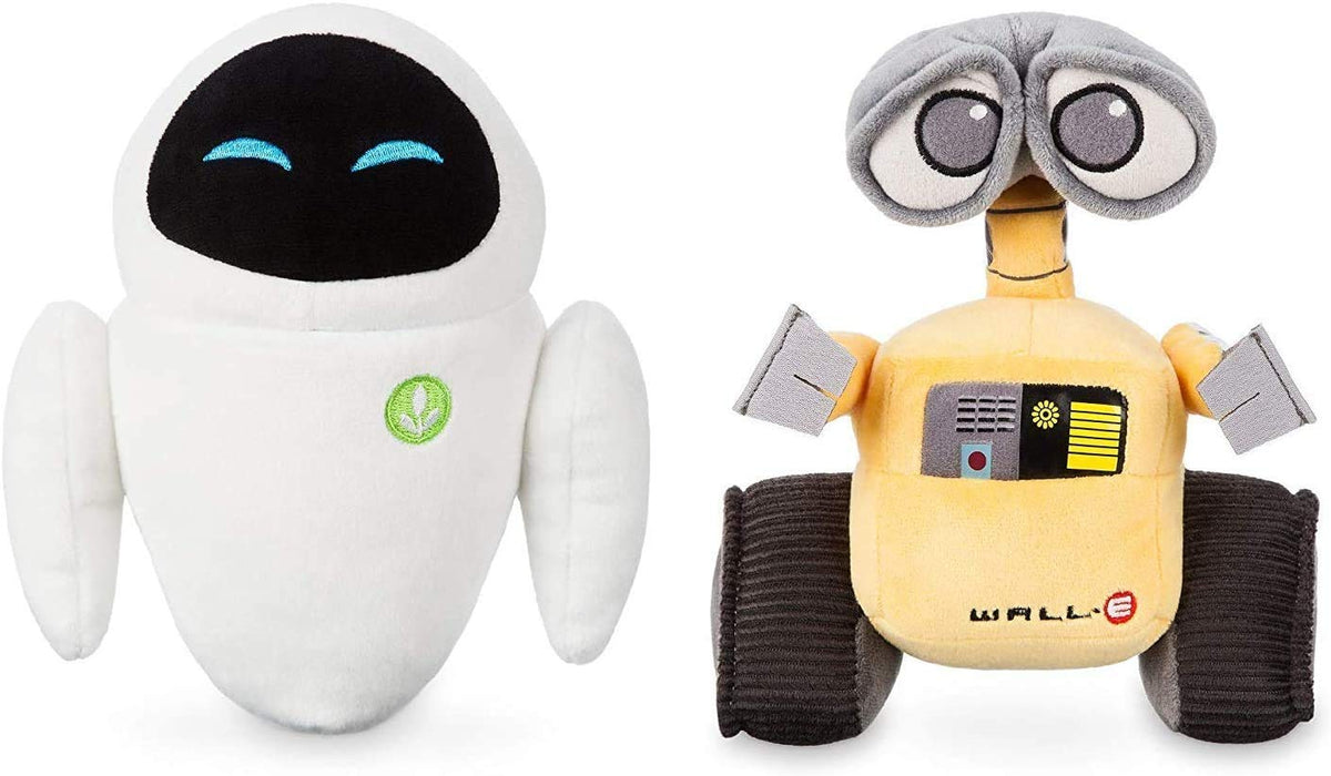 Disney Store Original Mini Bean Wall-e & Eve Plush Set - 7 L
